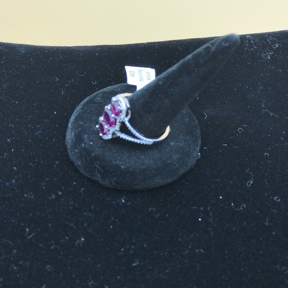 Sterling Silver Raspberry Rhodolite Ring.